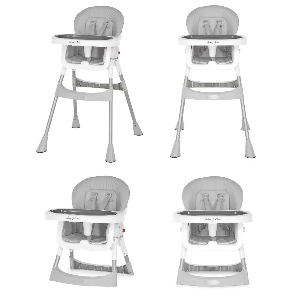 Dream On Me Portable 2 in 1 Tabletalk High Chair Grey Yallamomz Yallatoys