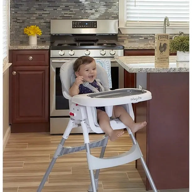 Dream On Me Portable 2 in 1 Tabletalk High Chair Grey Yallamomz Yallatoys