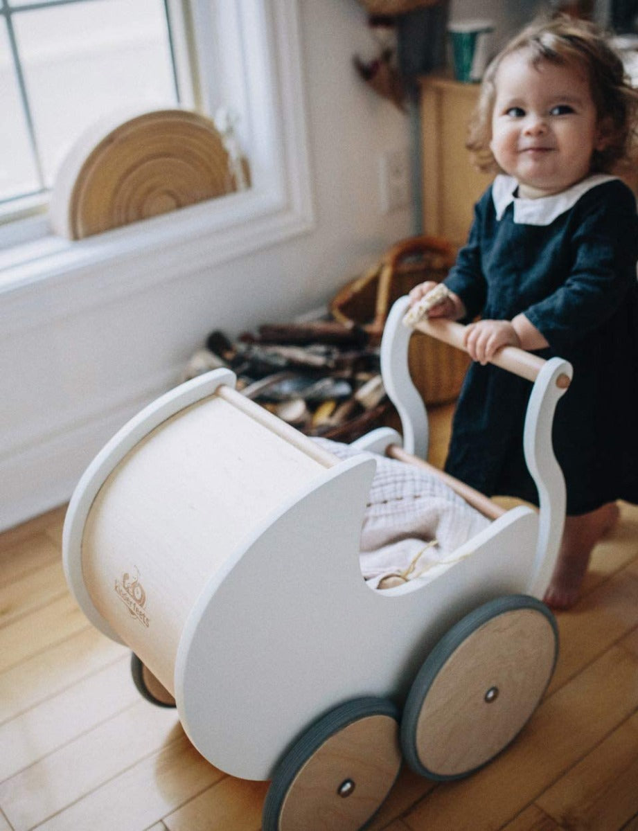 Buy Kinderfeets Pram Walker Toy Stroller White | Yallatoys.com