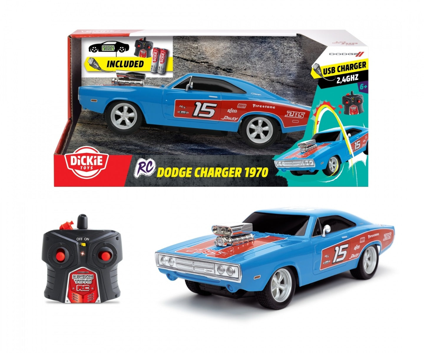 Buy Dickie Remote Control Dodge Charger 1970 | Yallatoys.com