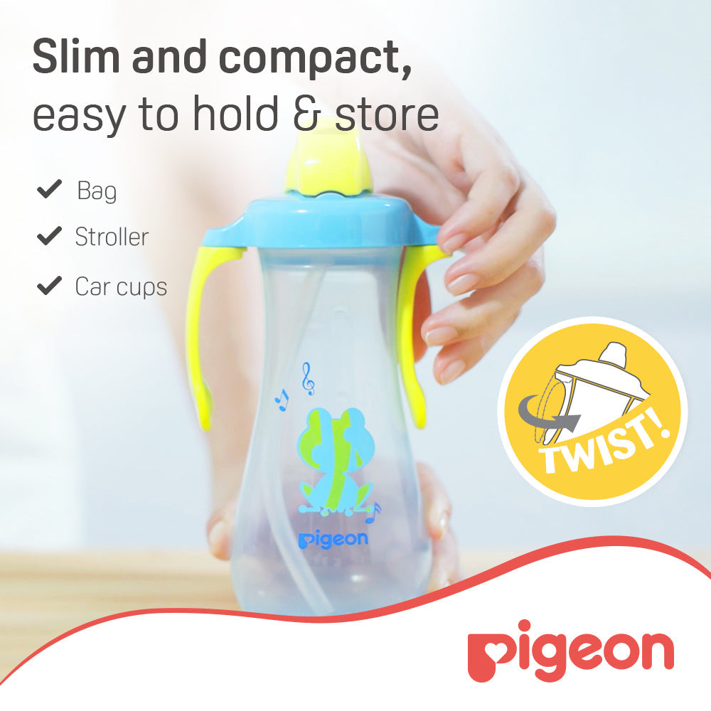 Pigeon Tall Straw Bottle Blue Pigeon Yallatoys