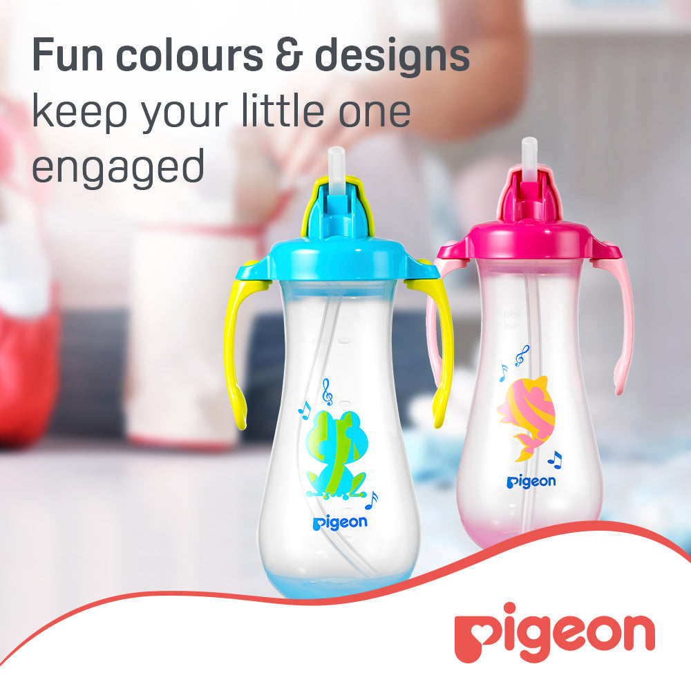 Pigeon Tall Straw Bottle Blue Pigeon Yallatoys