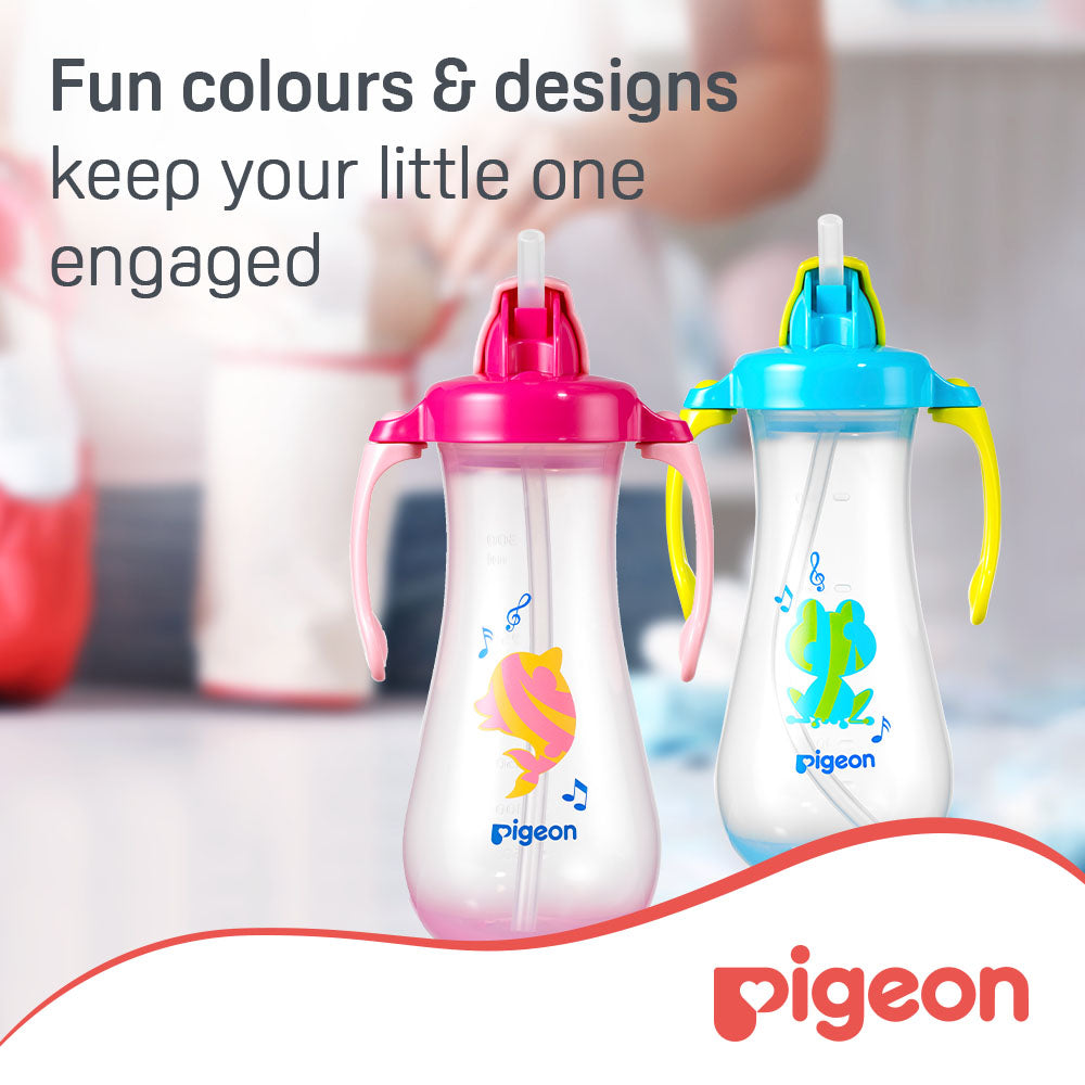 Pigeon Tall Straw Bottle Pink Pigeon Yallatoys