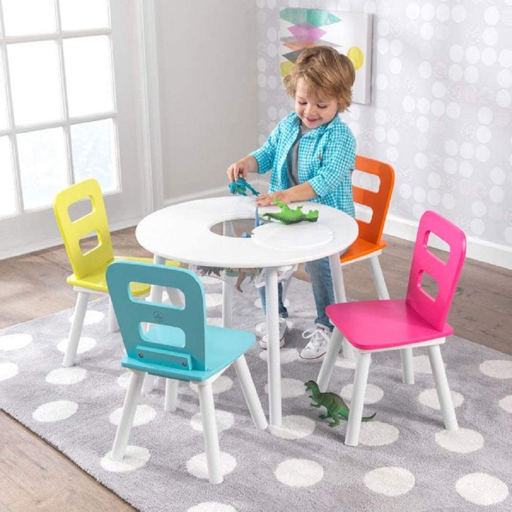 Buy Kidkraft Round Storage Table and 4 Chair Set | Yallatoys.com