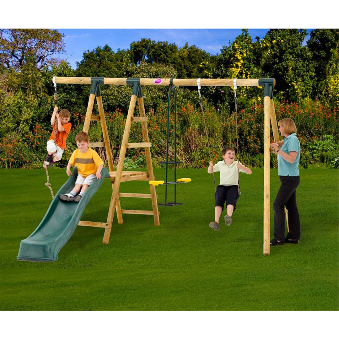 Buy Plum Meerkat Wooden Garden Swing Set and Climbing Frame | Yallatoys.com