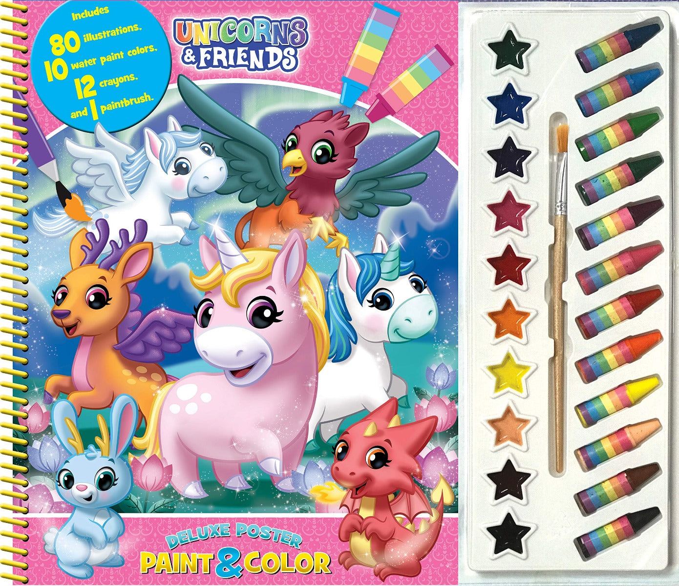 Buy Phidal Unicorns & Friends Deluxe Poster Paint & Color Board book | Yallatoys.com
