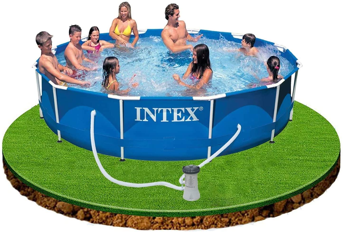 Buy Intexmetal Frame Pool with Filter 3.6m x 0.76m (Free Installation in 24hrs) | Yallatoys.com