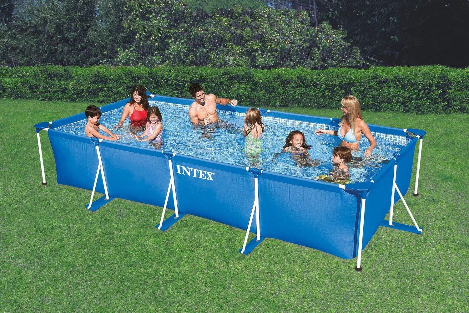 Buy Intex Rectangular Outdoor Pool Frame 4.5m x 2.2m x 0.84m (Free Installation in 24hrs) | Yallatoys.com