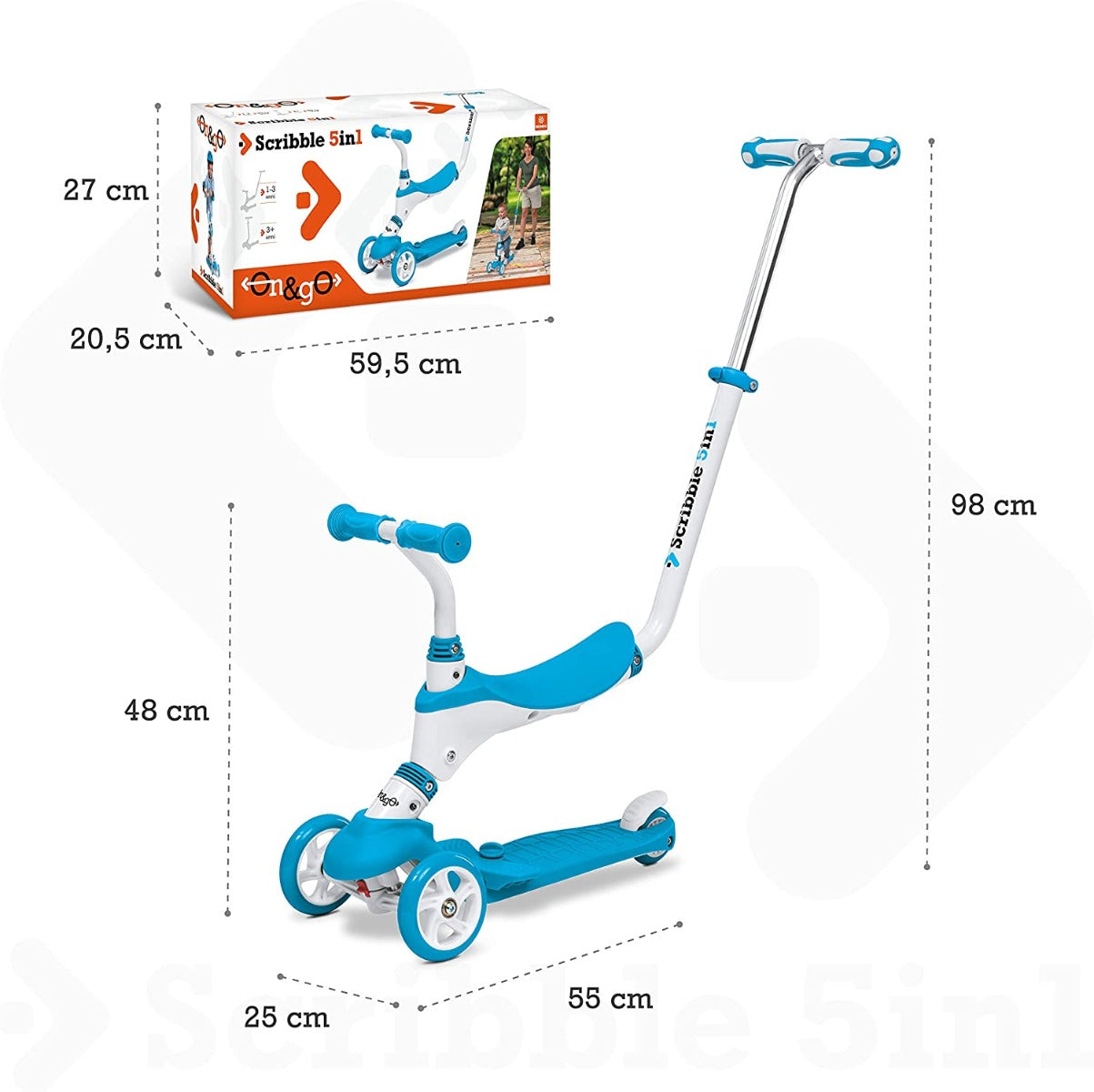 Buy Mondo On & Go Trike 5 in 1 Blue | Yallatoys.com