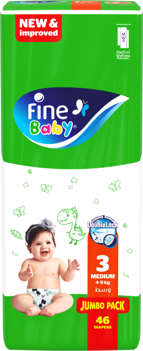 Fine Diaper.Jumbo Medium 3 4 9Kg  46S. Fine Yallatoys
