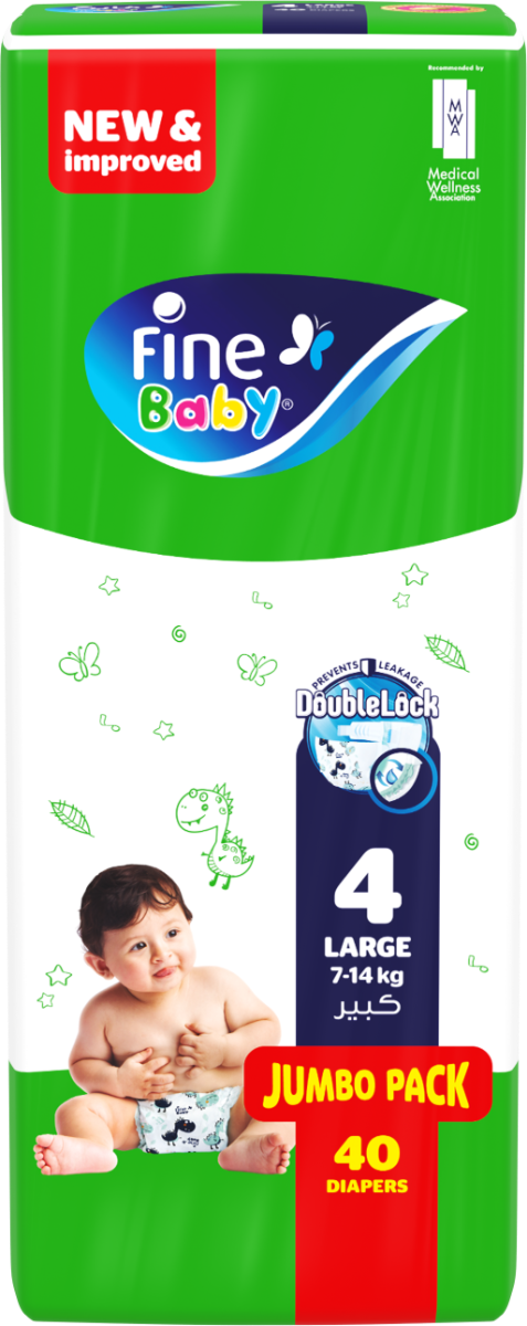 Fine Diaper.Jumbo Large 4 7 14 Kg  40S. Fine Yallatoys