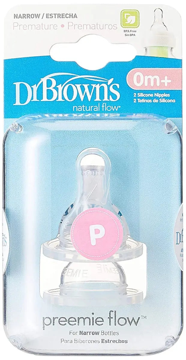 Preemie Flow Silicone Narrow Options+ Nipple, 2-Pack Dr Browns