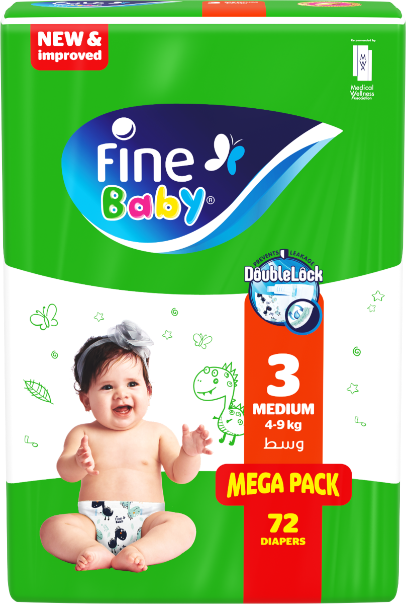 Fine Diaper.Mega Medium 3 4 9Kg  72S. Fine Yallatoys