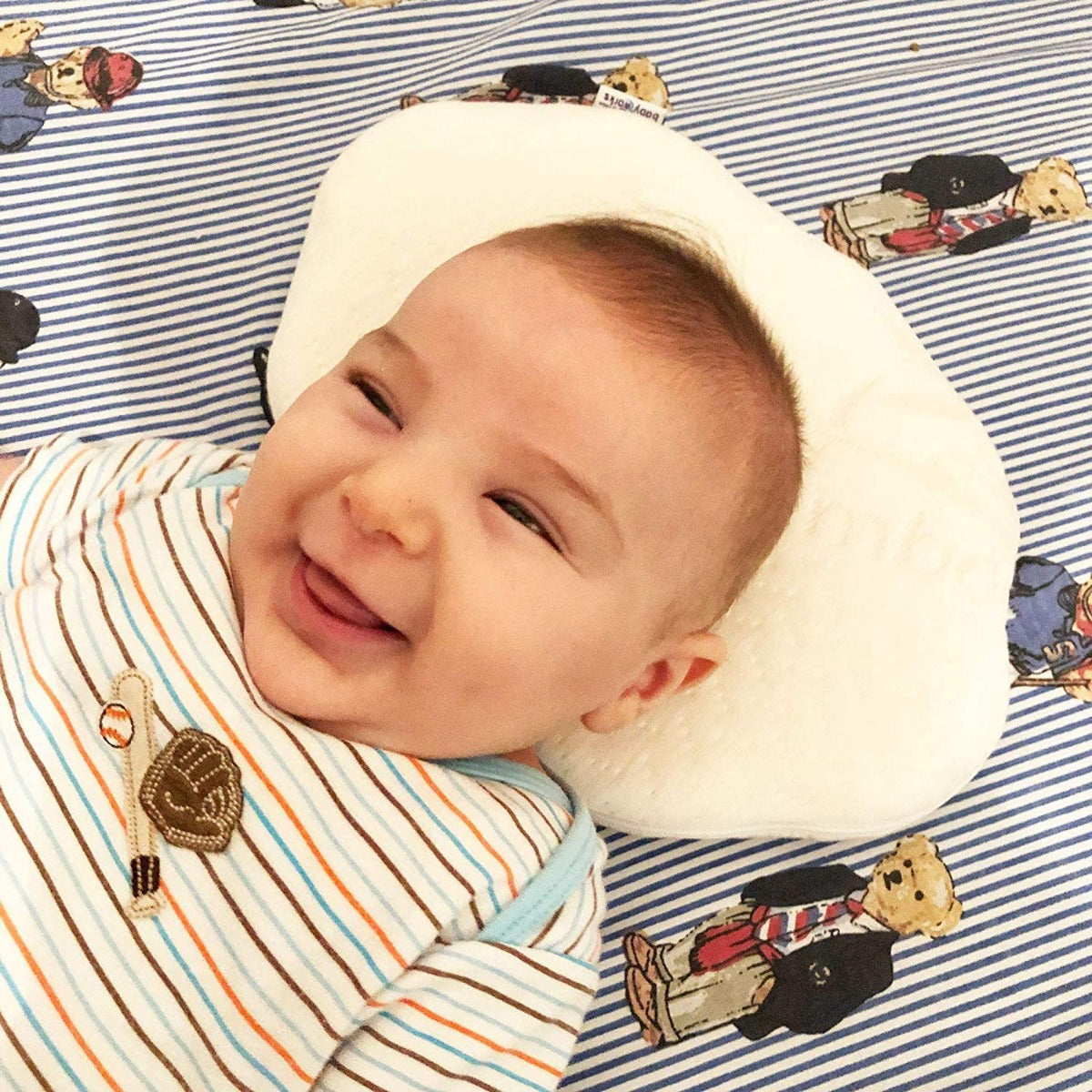 Baby Works Head Support With Bamboo Cover Removable  White Baby Works Yallatoys