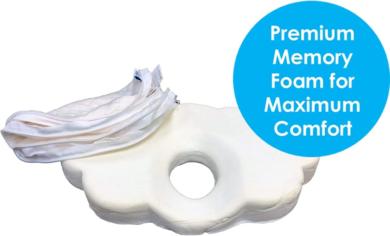 Baby Works Head Support With Bamboo Cover Removable  White Baby Works Yallatoys