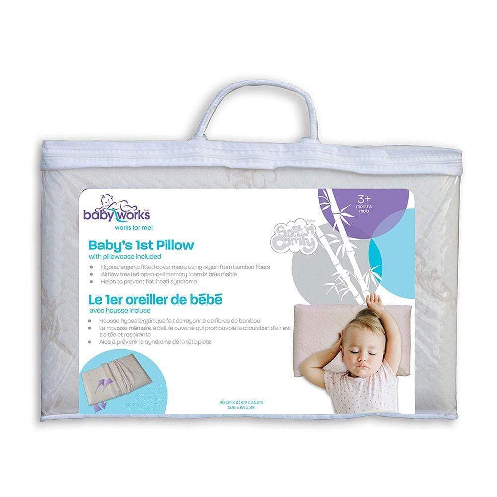 Baby Works Baby'S 1St Pillow With Bamboo Pillowcase Removable  White Baby Works Yallatoys
