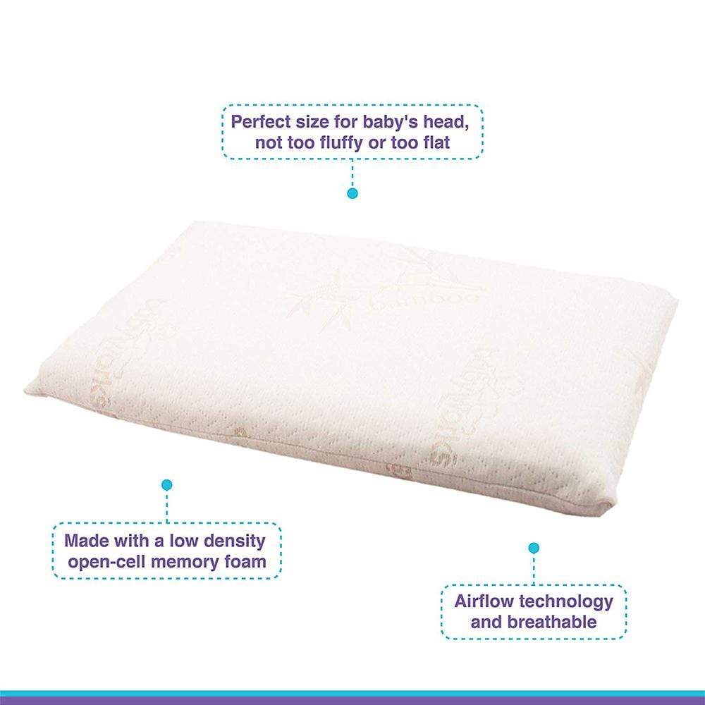 Baby Works Baby'S 1St Pillow With Bamboo Pillowcase Removable  White Baby Works Yallatoys