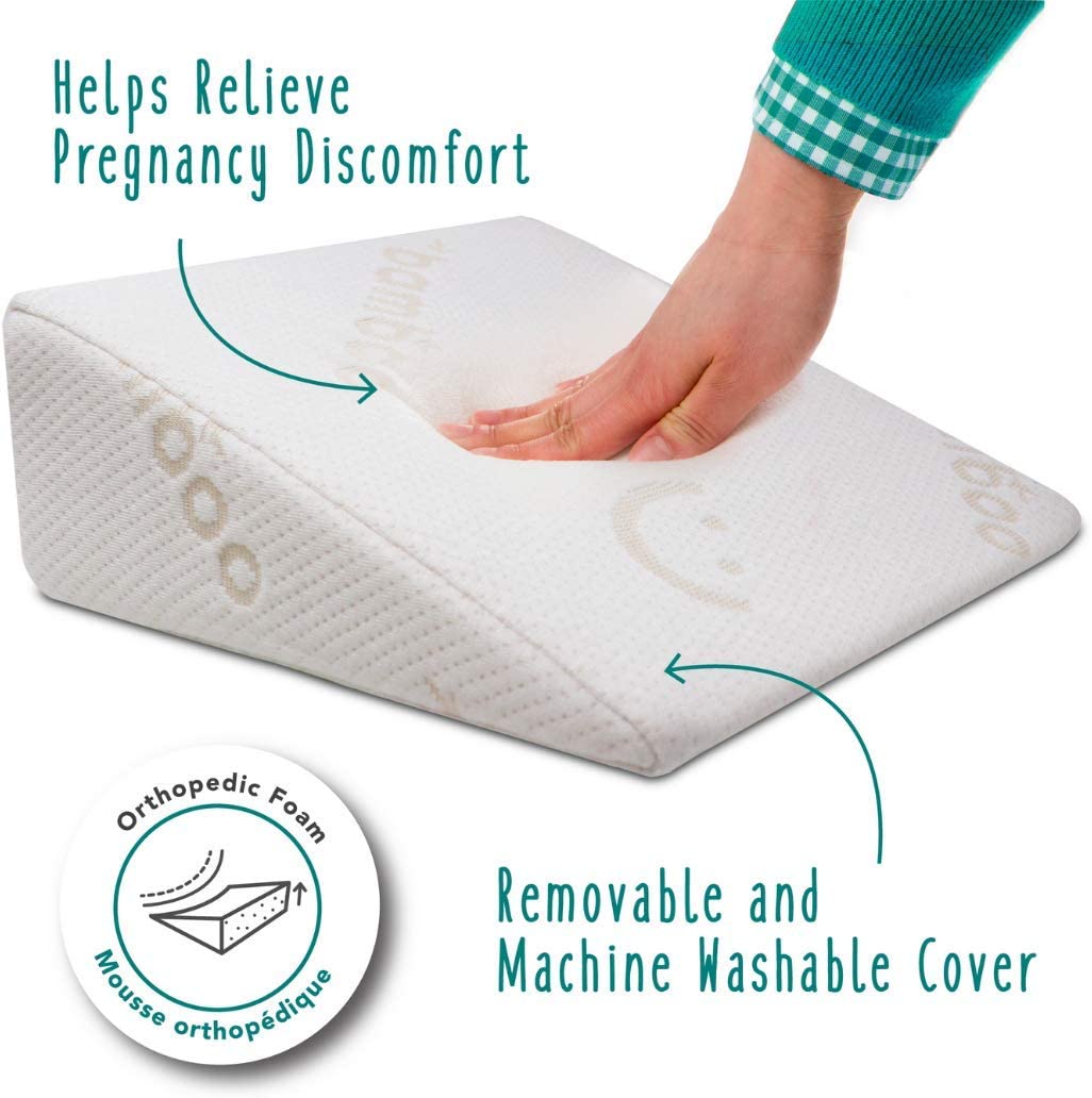 Baby Works Pregnancy Wedge With Bamboo Cover Removable  White Baby Works Yallatoys