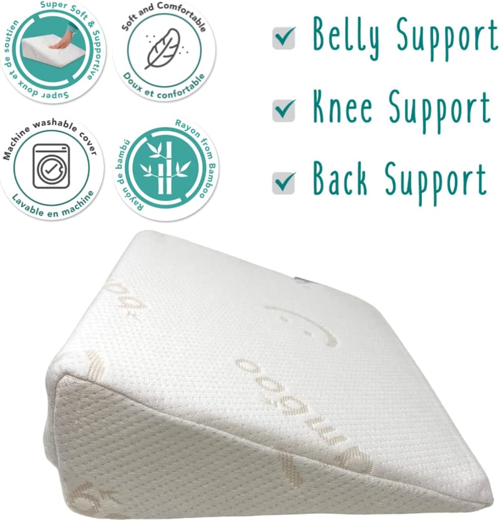 Baby Works Pregnancy Wedge With Bamboo Cover Removable  White Baby Works Yallatoys