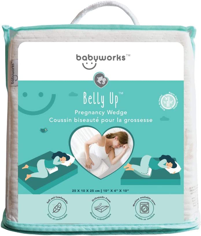 Baby Works Pregnancy Wedge With Bamboo Cover Removable  White Baby Works Yallatoys