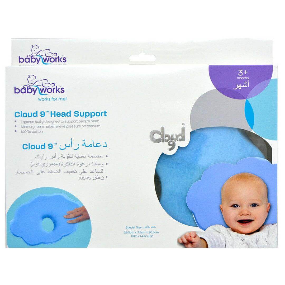 Baby Works Head Support With Cotton Cover Removable Blue Baby Works Yallatoys