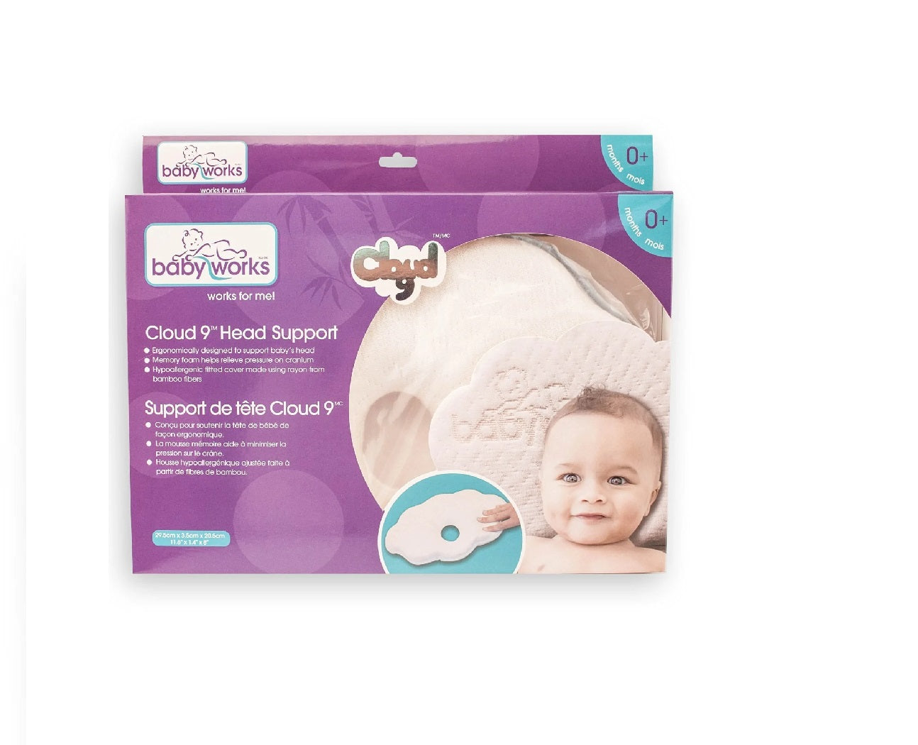 Baby Works Head Support With Cotton Cover Removable  Pink Baby Works Yallatoys