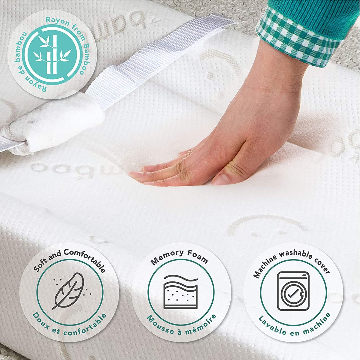 Baby Works Memory Foam Contoured Change Pad With Bamboo Cover  Waterproof Baby Works Yallatoys