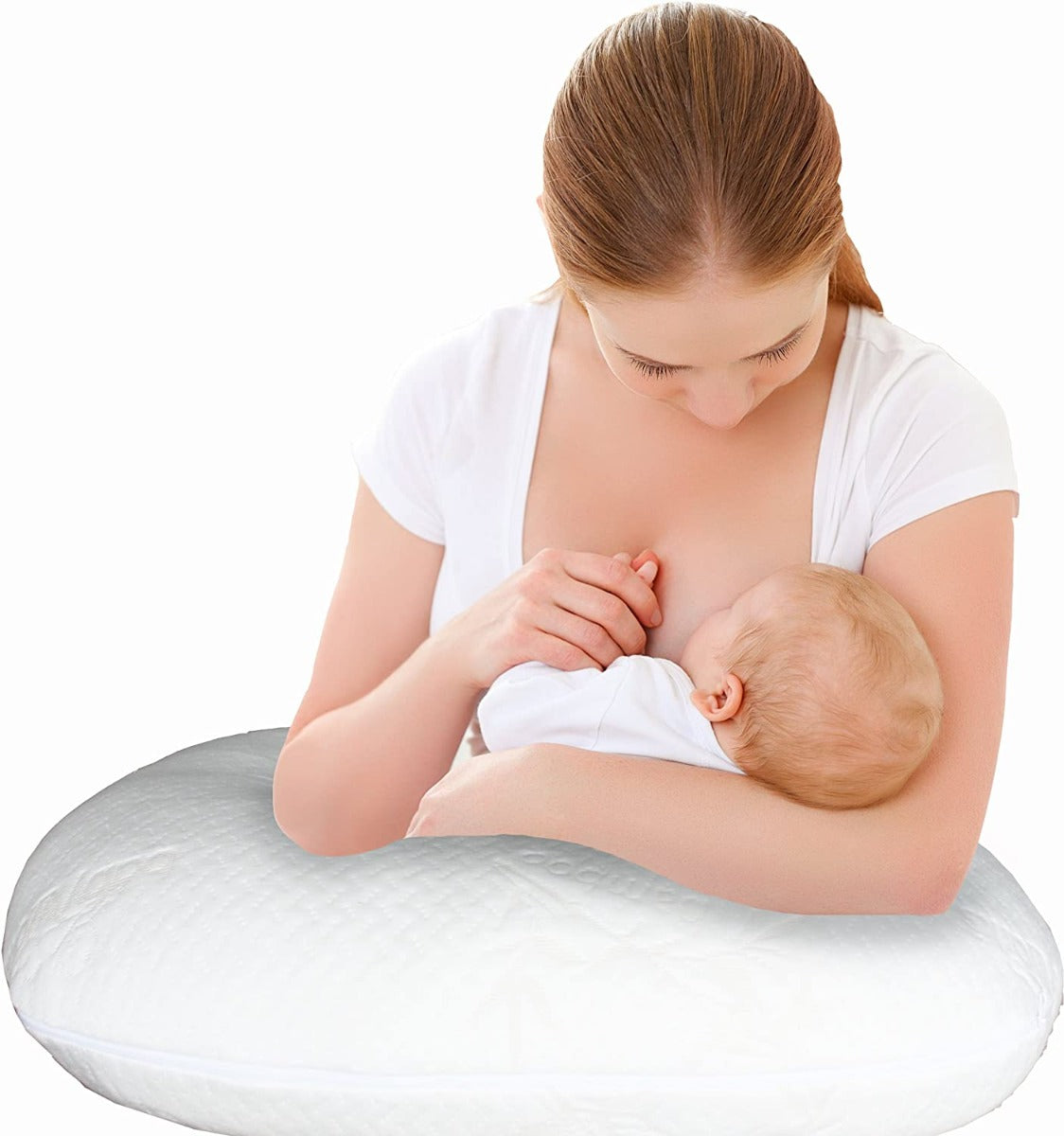 Baby Works Feeding Pillow With Memory Foam White Baby Works Yallatoys