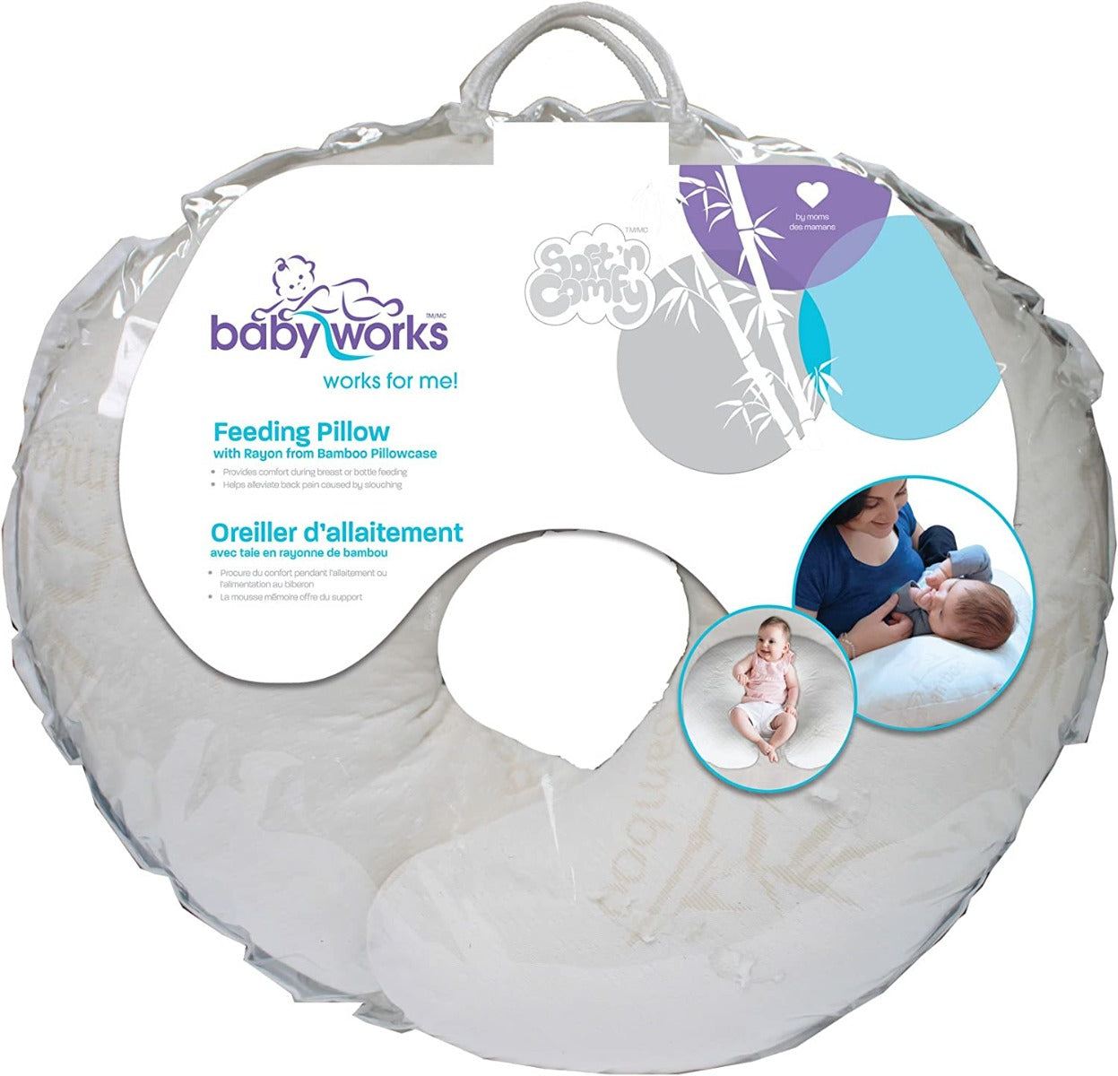 Baby Works Feeding Pillow With Memory Foam White Baby Works Yallatoys
