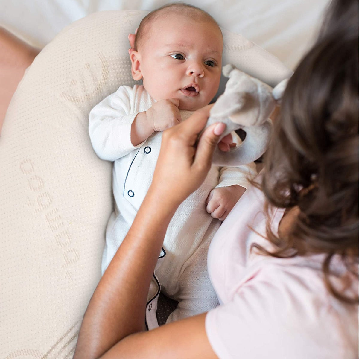 Baby Works Feeding Pillow With Memory Foam White Baby Works Yallatoys