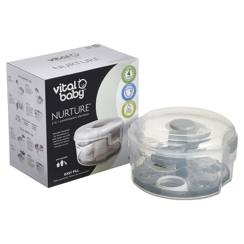 Vital Baby  Nurture 2 In 1 Combination Steriliser Transparent White Vital Baby Yallatoys