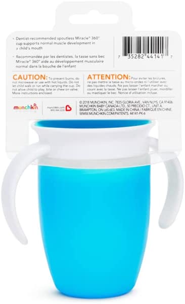 Munchkin  Miracle Trainer  Cup 1Pk 7Oz Blue Munchkin Yallatoys