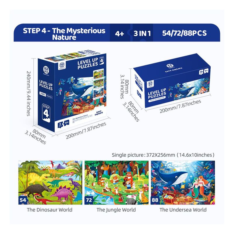 Buy Panda Juniors Level Up 3 in 1 Jigsaw Puzzle Step4 The Mysterious Nature | Yallatoys.com