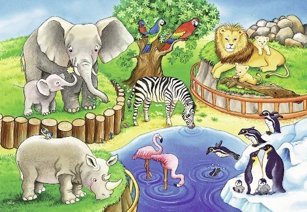 2x12 Piece Zoo Animals Jigsaw