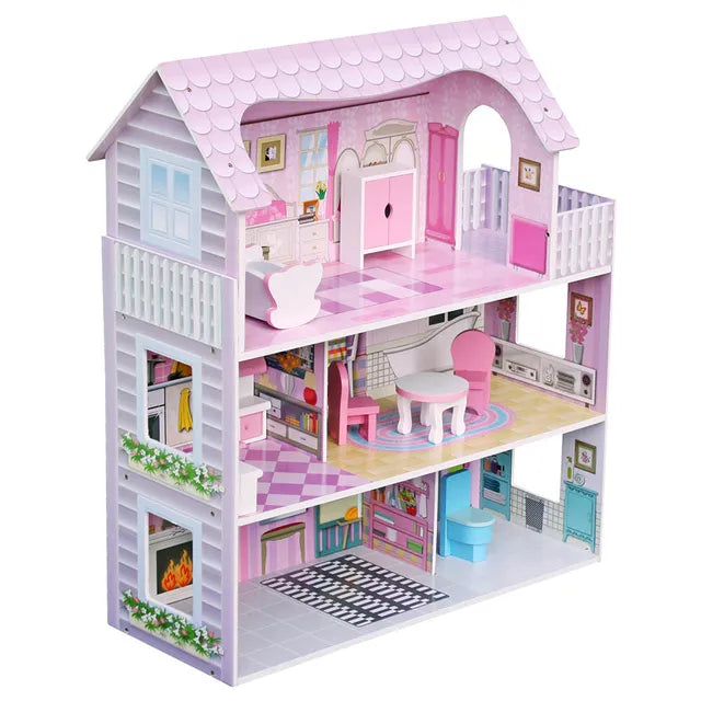 3-story dollhouse playset for children