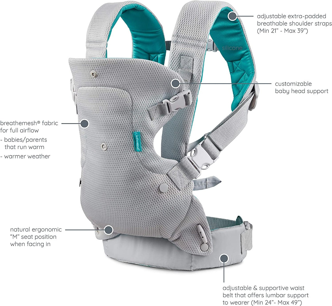 Infantino Flip 4 In 1 Light & Airy Convertible Carrier Infantino Yallatoys