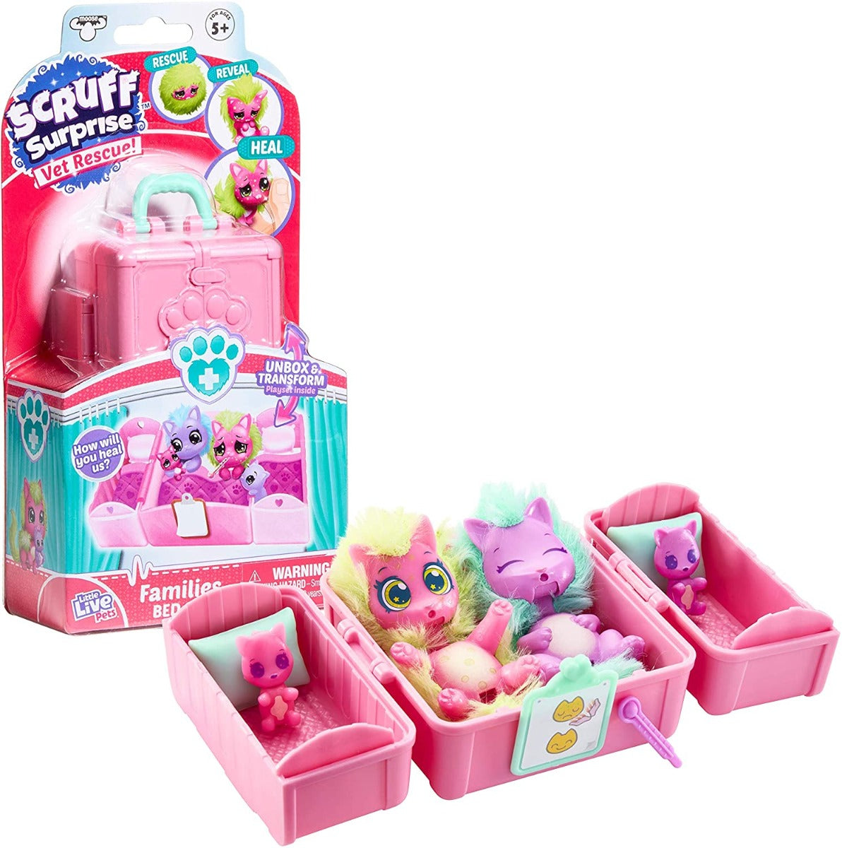 Buy Scruff A Luv Surprise Vet Rescue Bed Set with Cat Family Mini Collectable | Yallatoys.com