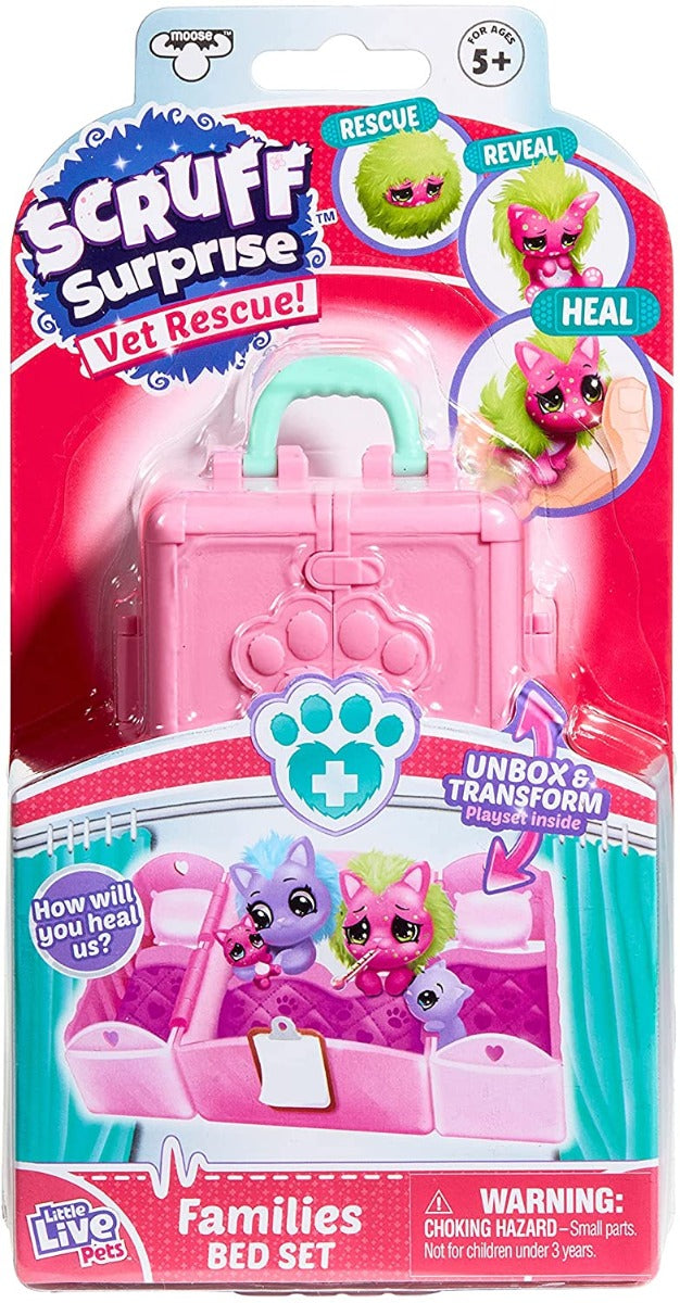 Buy Scruff A Luv Surprise Vet Rescue Bed Set with Cat Family Mini Collectable | Yallatoys.com