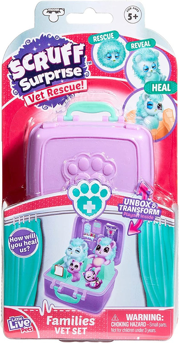 Buy Scruff A Luv Surprise Vet Rescue Bed Set with Polar Bear Family Mini Collectable | Yallatoys.com