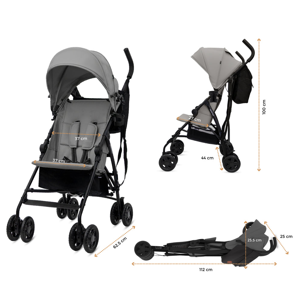 Neobreez CLIMA Lightweight Compact Umbrella Stroller Mid Grey Neobreez Yallatoys