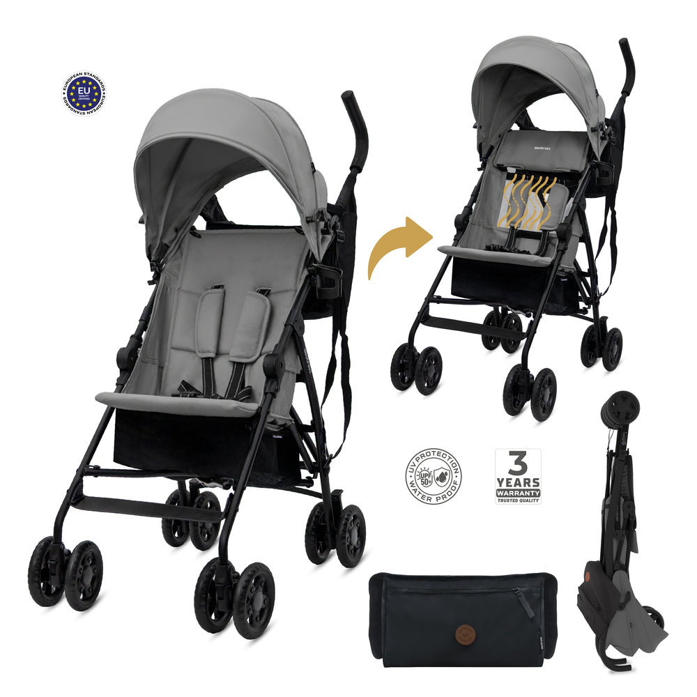 Neobreez CLIMA Lightweight Compact Umbrella Stroller Mid Grey Neobreez Yallatoys