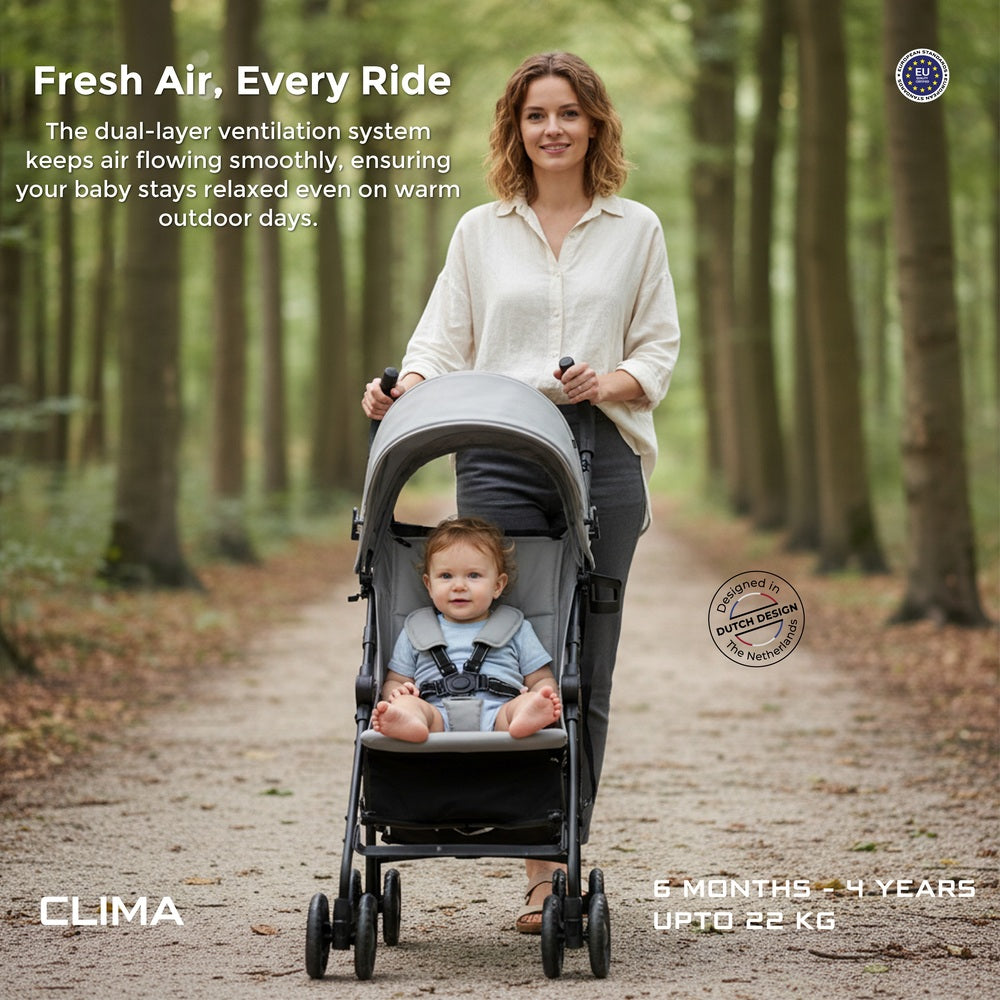 Neobreez CLIMA Lightweight Compact Umbrella Stroller Mid Grey