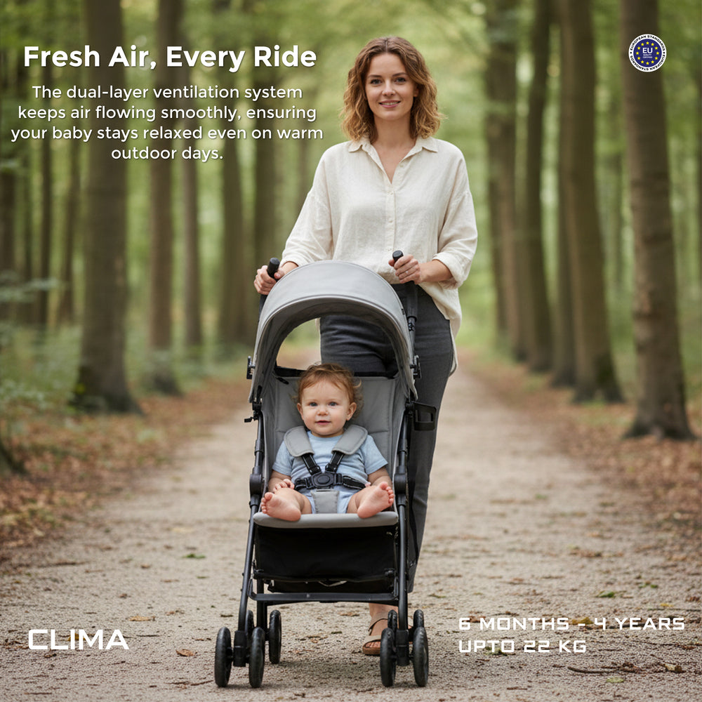 Neobreez CLIMA Lightweight Compact Umbrella Stroller Mid Grey Neobreez Yallatoys