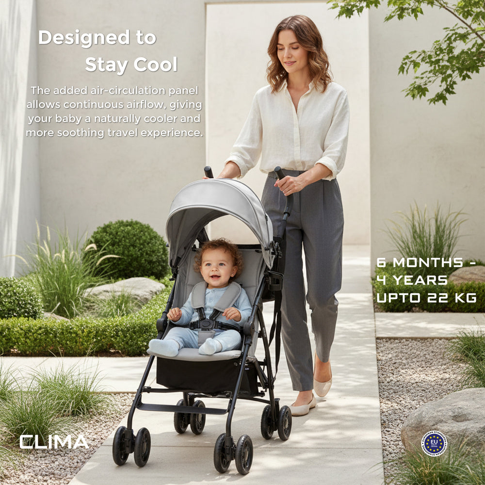 Neobreez CLIMA Lightweight Compact Umbrella Stroller Mid Grey Neobreez Yallatoys