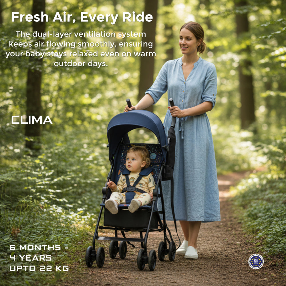 Neobreez CLIMA Lightweight Compact Umbrella Stroller Blue Neobreez Yallatoys
