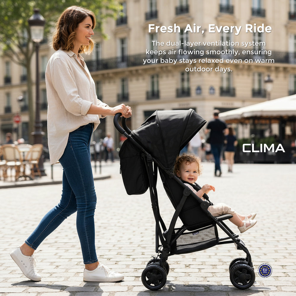 Neobreez CLIMA Lightweight Compact Umbrella Stroller Black Neobreez Yallatoys