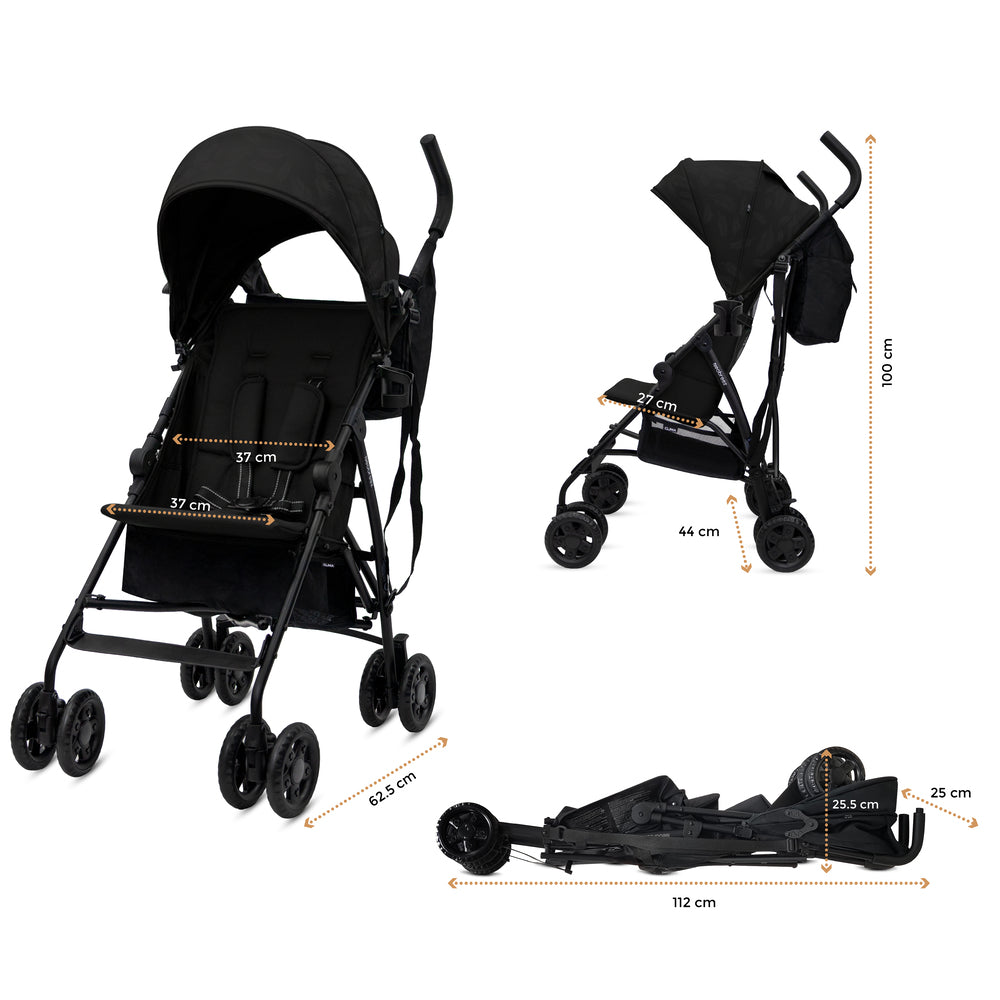Neobreez CLIMA Lightweight Compact Umbrella Stroller Black Neobreez Yallatoys