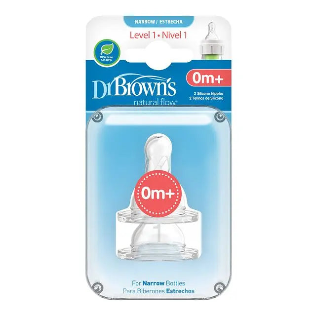 Dr.Browns Level 1 Silicone Narrow Nipple  2 Pack Dr Browns Yallatoys