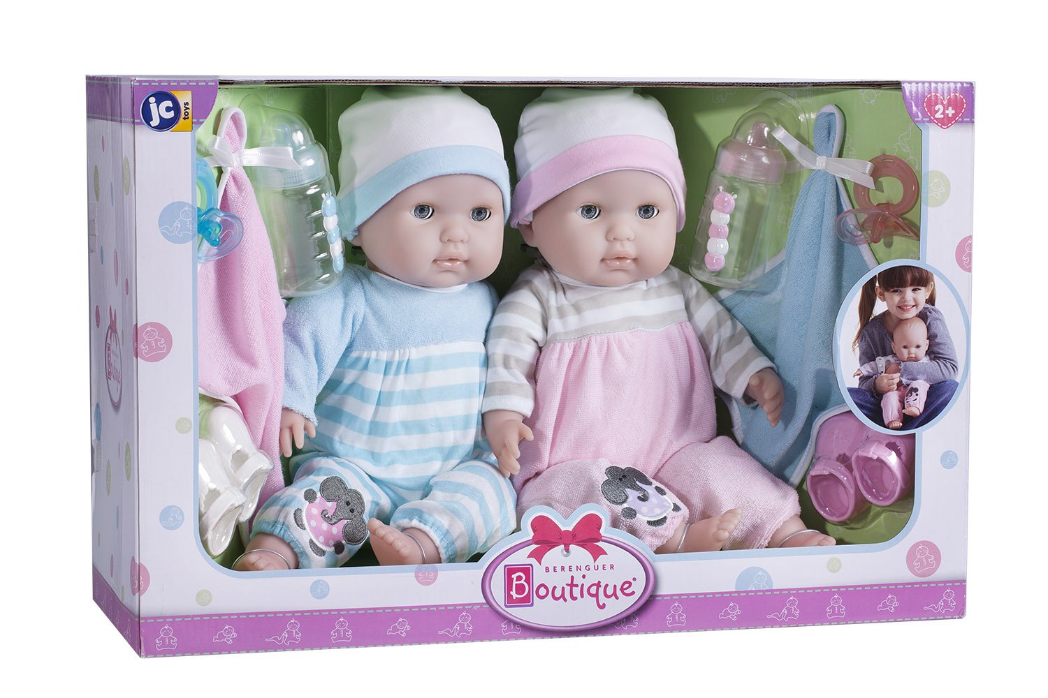 Buy JC Toys Berguer Dolls Twin Deluxe Gift Set  15Inch | Yallatoys.com