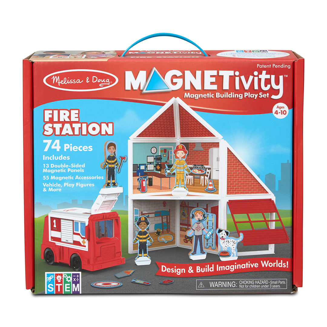 Buy Melissa & Doug Magnetivity Fire Station Magnetic Building Play Set | Yallatoys.com